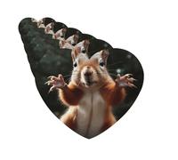 Juego de 6 ambientadores para coche, con forma de corazón, para colgar, con diseño de ardilla, divertido ambientador para coche, espejo retrovisor, colgante de tarjeta perfumada para coche