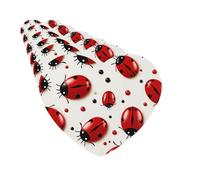 Juego de 6 ambientadores para coche, con forma de corazón, para colgar, con diseño de mariquita roja, para coche, espejo retrovisor, tarjeta perfumada para coche