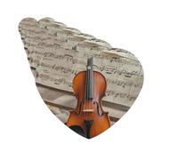 Juego de 6 ambientadores para coche, con forma de corazón, para colgar en forma de corazón, para violín, partituras musicales, ambientador para coche, espejo retrovisor, colgante, tarjeta perfumada