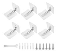Juego de 6 anclajes de pared para muebles, protección de inclinación, fijador antiinclinación, juego de bloqueo de inclinación para muebles, accesorio de pared con bloqueo de inclinación para ancla de