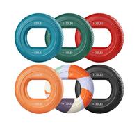 Juego de 6 anillos de entrenamiento de mano de silicona con 7 niveles de resistencia para entrenamiento muscular, para entrenamiento progresivo, terapia ocupacional, entrenamiento de fuerza, alivio