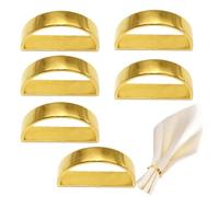 Juego de 6 anillos de Napkin Gold - Elegant Napkin Rings, Semicircular Metal Gold Napkins Holder, Half Circular Cloth Buckles, Napkins Ring Holders Set Of 6 Buckles For Formal And Casual Dinner