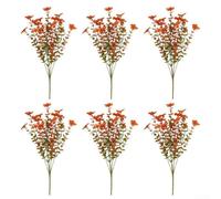 Juego de 6 arbustos artificiales de otoño para decoración de temporada para el hogar y el jardín, ofrece un cuidado fácil y una belleza duradera (B)