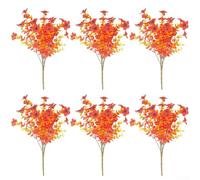 Juego de 6 arbustos artificiales de otoño para decoración de temporada para el hogar y el jardín, que ofrece un cuidado fácil y una belleza duradera (C)