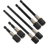 Juego de 6 barras de extensión hexagonales de liberación rápida, soporte de brocas de 1/4 de pulgada para acero cr-v para herramientas eléctricas, extensiones cuadradas de 60-150 mm