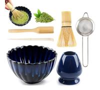 Juego de 6 batidores de té de bambú con caja de regalo, juego de 6 matcha para café matcha en polvo para ceremonia de té japonesa, disponible con cerdas de escoba