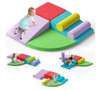 Juego de 6 bloques de espuma, bloques de espuma blandos y no tóxicos | Bloques blandos para interior, juguetes Montessori para niños, bloques plegables y túnel para niños pequeños de 1 a 3 años