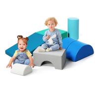 Juego de 6 Bloques de Espuma para Niños: Cuero PU Bloques Psicomotricidad Infantil - Set de Escalada Arco Elíptico Suave Ligero para Interior Infantil para Escalar y Niños de 4 Años