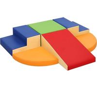 Juego de 6 Bloques de Espuma para Niños: Cuero sintético Bloques Psicomotricidad Infantil - Set de Escalada Escalera Doble Suave Ligero para Interior Infantil para Escalar y Niños de 3+ Años(Clásico)