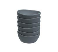 Juego de 6 boles pequeños de melamina en color azul de 11 cm. Resistentes y ligeros, ideales para aperitivos, salsas o postres. Apto para lavavajillas. No apto para microondas.