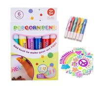 Juego de 6 bolígrafos de burbujas de colores de tinta 3D para niños, juego de marcadores de textura para dibujo creativo, líquida expandible de calor con neón, suministro de pasatiempos