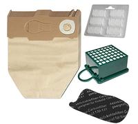 Juego de 6 bolsas de aspiradora + 6 piedras aromáticas + filtro Hepa + filtro de carbón adecuado para Vorwerk Kobold VK 130 131 SC - VK130, VK131 - FP 130 131 - con papel especial