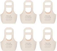 Juego de 6 bolsas de regalo de flores, caja de embalaje de ramo de papel kraft, floristería, bolsas de mano for regalos de fiesta artesanales (color: rosa) (Size : Off White)