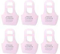 Juego de 6 bolsas de regalo de flores, caja de embalaje de ramo de papel kraft, floristería, bolsas de mano for regalos de fiesta artesanales (color: rosa) (Size : Pink)