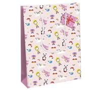 Juego de 6 bolsas de regalo para héroes de mi infancia, gran formato (26,5 x 14 x 33 cm), papel de 210 g/m², cordón a juego