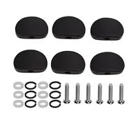 Juego de 6 botones de clavija de afinación de guitarra, perillas de afinador de Metal de ébano, botón de cabeza de máquina para folk eléctrico clásico (óvalo grande)