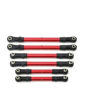 Juego de 6 Brazos de suspensión de Aluminio con Extremos de Varilla for Trax-Xas 1/10, Hoss, Slash y Rustler RC 4WD.(Rood)
