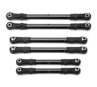 Juego de 6 Brazos de suspensión de Aluminio con Extremos de Varilla for Trax-Xas 1/10, Hoss, Slash y Rustler RC 4WD.(Schwarz)