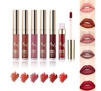 Juego de 6 brillos de labios mate, aterciopelado, sedoso, natural, impermeable, duradero, antiadherente, hidratante, maquillaje, duradero, líquido, cosmético (#01)