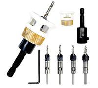 Juego de 6 Brocas Avellanadoras Cónicas Ajustable, Broca Avellanadora Práctica para Madera Con Vástago Hexagonal de 1/4" Perforación Precisa Ideal para Aficionados al Bricola