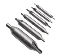 Juego de 6 brocas centrales HSS, kit de agujero de arranque avellanado de 60 grados para torno metalurgia en acero, hierro, latón, acero al carbono, plata