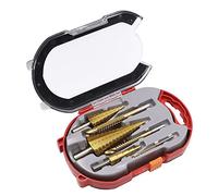 Juego de 6 brocas con revestimiento de titanio, incluyendo 3 tamaños de brocas escalonadas y helicoidales para trabajos de metal, carpintería, taladrado de agujeros