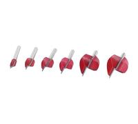 Juego de 6 brocas de limpieza inferior con punta de carburos para alerones, losas de superficie, aplanar vástago de 1/4 pulgadas, herramienta de carpintería para aplanar losas
