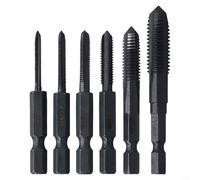 Juego de 6 brocas de vástago hexagonal HSS | Para grifos métricos M3-M10 para madera, plástico, aluminio, kit de herramientas de roscado compuesto de máquina de flauta recta