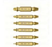 Juego de 6 brocas extractoras de tornillos dañados de doble extremo para quitar fácilmente el tornillo roto pelado para reparación de automóviles y hogar