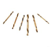 Juego de 6 brocas HSS de doble cabeza para metal, acero inoxidable, madera y plástico, 3 mm a 6 mm de diámetro, longitud total de 46,8 a 66 mm