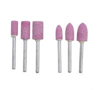 Juego de 6 brocas para uñas, accesorios de lima de uñas eléctrica con cabezales de molienda de vástago de 3 mm, brocas de pulido de corindón rojo para eliminación de cutículas y