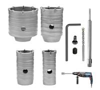 Juego de 6 brocas secas para hormigón, diámetro de 30/40/50/68 mm con vástago redondo de 320 mm y adaptador SDS-Plus, broca para hormigón para hormigón, mampostería, ladrillo, cemento, piedra