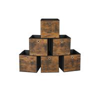 Juego de 6 cajas de Almacenamiento Marrón Rústico y Negro