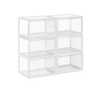 Juego de 6 Cajas para Zapatos Cajas Apilables de Plástico Transparente