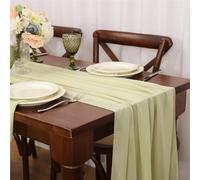 Juego de 6 caminos de mesa de gasa de seda transparente for decoración de arcos de boda, fiestas de cumpleaños y mesas.(Milky White)