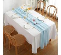 Juego de 6 caminos de mesa de gasa de seda transparente for decoración de arcos de boda, fiestas de cumpleaños y mesas.(Black)