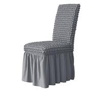 Juego de 6 caminos de mesa elásticos de sirsaca con volantes, extraíbles y ajustables, perfectos para ceremonias en casa, banquetes, bodas, hoteles, color gris