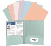 Juego de 6 Carpetas Porta Documentos A4 en 6 Colores - Carpeta de Plástico PP con Bolsillos y Tarjetero - Impermeable, Resistente, Ideal para Oficina, Escuela, Hogar