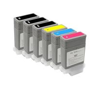 Juego de 6 Cartuchos de Tinta compatibles con Chip PFI-107 PFI107 PFI 107 de 130 ml para impresoras de Gran Formato IPF-670 IPF-680 IPF-685 IPF-770 IPF-780(2MBK 1BK 1C 1M 1Y)