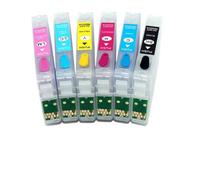 Juego de 6 Cartuchos de Tinta T0801 T0802 T0803 T0804 T0805 T0806 con Chip ARC Compatible con - Stylus Photo PX800FW PX810FW PX820FWD PX830FWD R285 RX585 RX685