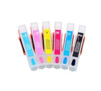 Juego de 6 Cartuchos de Tinta vacíos con Chip ARC ICBK80 IC80 compatibles con impresoras EP907F EP977A EP807AW AB AR EP777A EP707A