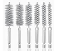 Juego de 6 cepillos de alambre de acero inoxidable, juego de 6 tamaños de cepillo de taladro trenzado de limpieza con vástago hexagonal de 1/4 de pulgada para limpiar tubos, óxido, rodamientos (8, 10,