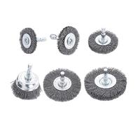 Juego de 6 cepillos de alambre para taladro, rueda de alambre abrasivo para vástago hexagonal de 1/4 pulgadas para taladro de alambre de acero