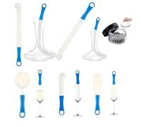 Juego de 6 cepillos de limpieza para decantador, decantador de copas de vino, juego de cepillos flexibles para botellas con cuentas de limpieza, herramientas domésticas para copas de botellas, vasos y