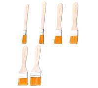 Juego de 6 cepillos versátiles de cerdas de nailon con mango de madera, ideal para artistas y tareas domésticas, pinceles de teclado