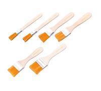 Juego de 6 cepillos versátiles de cerdas de nailon con mango de madera, ideal para artistas y tareas de limpieza del hogar, pinceles de artista de varios tamaños