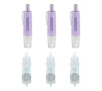 Juego de 6 cintas correctoras en varios colores con estructura de doble engranaje para una cobertura perfecta en varios tipos de papel correctora