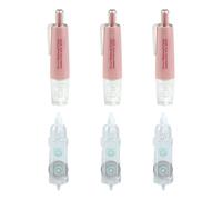 Juego de 6 cintas correctoras en varios colores con estructura de doble engranaje para una cobertura perfecta en varios tipos de papel correctora