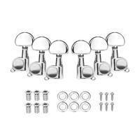 Juego de 6 clavijas de afinación for guitarra folk, semicerradas/completamente cerradas, de metal, for afinar cuerdas, accesorios for guitarra(Silver B 6Pcs)
