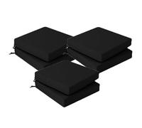 Juego de 6 cojines cuadrados for silla (2/4/6 unidades, 3 cm grosor), for exterior, cómodos, lavables y antideslizantes, for jardín, color rojo, 35 x(Black,6er Set 40x40cm)